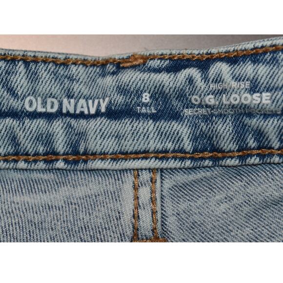 Old Navy High Rise O.G. Loose Women's 8 Tall Secret Light Wash Denim Jeans - Picture 5 of 8